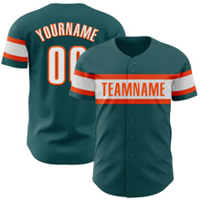 Charger l&#39;image dans la galerie, Custom Midnight Green White-Orange Authentic Baseball Jersey
