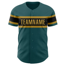 Charger l&#39;image dans la galerie, Custom Midnight Green Black-Old Gold Authentic Baseball Jersey
