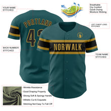 Charger l&#39;image dans la galerie, Custom Midnight Green Black-Old Gold Authentic Baseball Jersey
