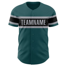 Charger l&#39;image dans la galerie, Custom Midnight Green Black-Gray Authentic Baseball Jersey
