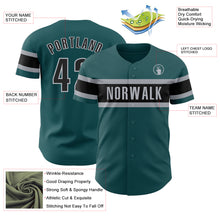 Charger l&#39;image dans la galerie, Custom Midnight Green Black-Gray Authentic Baseball Jersey
