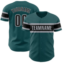 Charger l&#39;image dans la galerie, Custom Midnight Green Black-Gray Authentic Baseball Jersey
