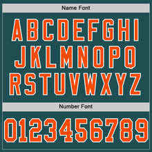 Загрузить изображение в средство просмотра галереи, Custom Midnight Green Orange-White Mesh Authentic Throwback Football Jersey
