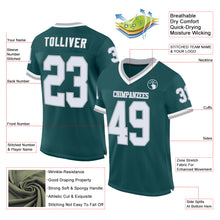 Загрузить изображение в средство просмотра галереи, Custom Midnight Green White-Gray Mesh Authentic Throwback Football Jersey
