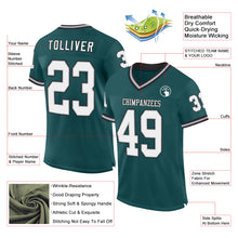 Загрузить изображение в средство просмотра галереи, Custom Midnight Green Gray-Black Mesh Authentic Throwback Football Jersey
