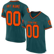 Загрузить изображение в средство просмотра галереи, Custom Midnight Green Orange-Black Mesh Authentic Throwback Football Jersey
