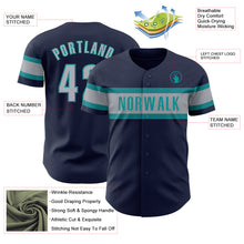 Load image into Gallery viewer, Custom Navy Gray-Teal Authentic Baseball Jersey
