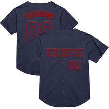 Загрузить изображение в средство просмотра галереи, Custom Navy Red Mesh Authentic Throwback Baseball Jersey
