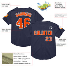 Charger l&#39;image dans la galerie, Custom Navy Orange-White Mesh Authentic Throwback Baseball Jersey
