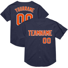 Charger l&#39;image dans la galerie, Custom Navy Orange-White Mesh Authentic Throwback Baseball Jersey
