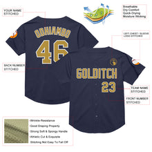 Charger l&#39;image dans la galerie, Custom Navy Old Gold-White Mesh Authentic Throwback Baseball Jersey
