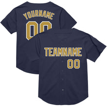 Charger l&#39;image dans la galerie, Custom Navy Old Gold-White Mesh Authentic Throwback Baseball Jersey
