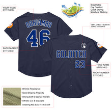 Charger l&#39;image dans la galerie, Custom Navy Royal-White Mesh Authentic Throwback Baseball Jersey
