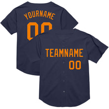 Загрузить изображение в средство просмотра галереи, Custom Navy Bay Orange Mesh Authentic Throwback Baseball Jersey
