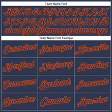 Load image into Gallery viewer, Custom Stitched Navy Orange Sports Pullover Sweatshirt Hoodie
