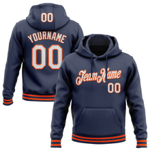 Загрузить изображение в средство просмотра галереи, Custom Stitched Navy White-Orange Sports Pullover Sweatshirt Hoodie
