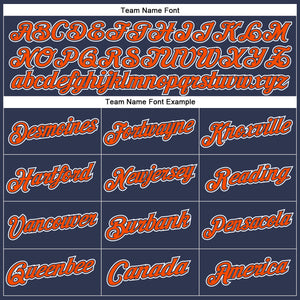 Custom Stitched Navy Orange-White Sports Pullover Sweatshirt Hoodie