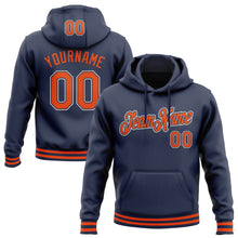 Load image into Gallery viewer, Custom Stitched Navy Orange-White Sports Pullover Sweatshirt Hoodie
