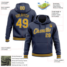 Загрузить изображение в средство просмотра галереи, Custom Stitched Navy Gold-White Sports Pullover Sweatshirt Hoodie
