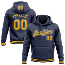 Загрузить изображение в средство просмотра галереи, Custom Stitched Navy Gold-White Sports Pullover Sweatshirt Hoodie
