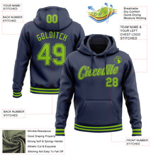 Загрузить изображение в средство просмотра галереи, Custom Stitched Navy Neon Green Sports Pullover Sweatshirt Hoodie
