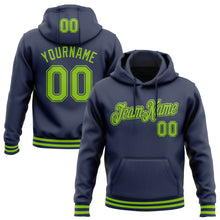 Загрузить изображение в средство просмотра галереи, Custom Stitched Navy Neon Green Sports Pullover Sweatshirt Hoodie
