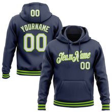 Загрузить изображение в средство просмотра галереи, Custom Stitched Navy White-Neon Green Sports Pullover Sweatshirt Hoodie
