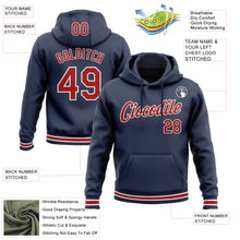 Загрузить изображение в средство просмотра галереи, Custom Stitched Navy Red-White Sports Pullover Sweatshirt Hoodie
