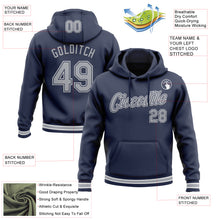 Загрузить изображение в средство просмотра галереи, Custom Stitched Navy Gray-White Sports Pullover Sweatshirt Hoodie
