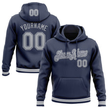 Загрузить изображение в средство просмотра галереи, Custom Stitched Navy Gray-White Sports Pullover Sweatshirt Hoodie
