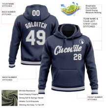 Загрузить изображение в средство просмотра галереи, Custom Stitched Navy White-Gray Sports Pullover Sweatshirt Hoodie
