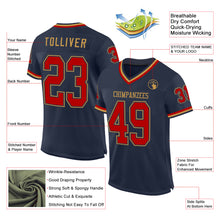 Charger l&#39;image dans la galerie, Custom Navy Red-Old Gold Mesh Authentic Throwback Football Jersey
