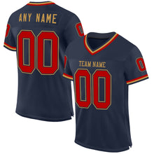 Charger l&#39;image dans la galerie, Custom Navy Red-Old Gold Mesh Authentic Throwback Football Jersey
