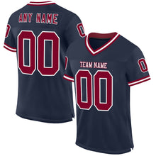 Charger l&#39;image dans la galerie, Custom Navy Maroon-White Mesh Authentic Throwback Football Jersey
