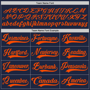 Custom Navy Orange Hockey Lace Neck Jersey