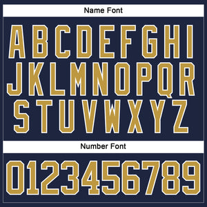 Custom Navy Old Gold-White Hockey Lace Neck Jersey