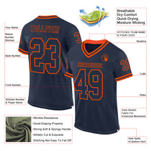 Charger l&#39;image dans la galerie, Custom Navy Orange Mesh Authentic Throwback Football Jersey
