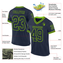 Загрузить изображение в средство просмотра галереи, Custom Navy Neon Green Mesh Authentic Throwback Football Jersey
