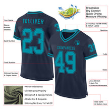 Charger l&#39;image dans la galerie, Custom Navy Teal Mesh Authentic Throwback Football Jersey
