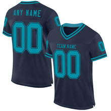 Charger l&#39;image dans la galerie, Custom Navy Teal Mesh Authentic Throwback Football Jersey
