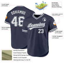 Load image into Gallery viewer, Custom Navy White Authentic Throwback Baseball Jersey
