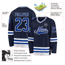 Charger l&#39;image dans la galerie, Custom Navy Royal-White Hockey Jersey
