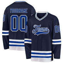 Charger l&#39;image dans la galerie, Custom Navy Royal-White Hockey Jersey
