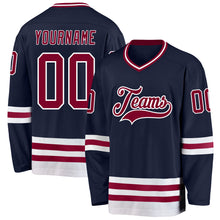 Charger l&#39;image dans la galerie, Custom Navy Maroon-White Hockey Jersey
