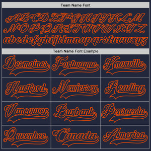 Custom Navy Orange Hockey Jersey