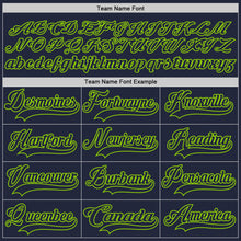 Load image into Gallery viewer, Custom Navy Neon Green Hockey Jersey
