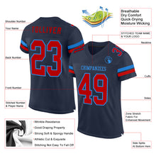 Charger l&#39;image dans la galerie, Custom Navy Red-Powder Blue Mesh Authentic Football Jersey
