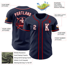 Load image into Gallery viewer, Custom Navy White-Red Authentic Baseball Jersey
