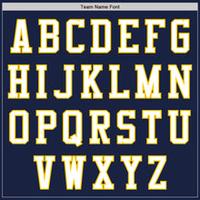 Load image into Gallery viewer, Custom Navy White-Yellow Authentic Baseball Jersey
