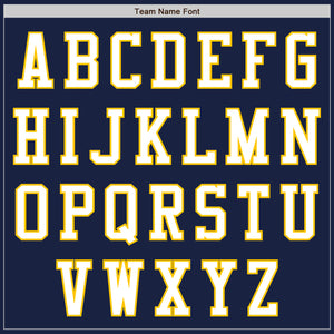 Custom Navy White-Yellow Authentic Baseball Jersey